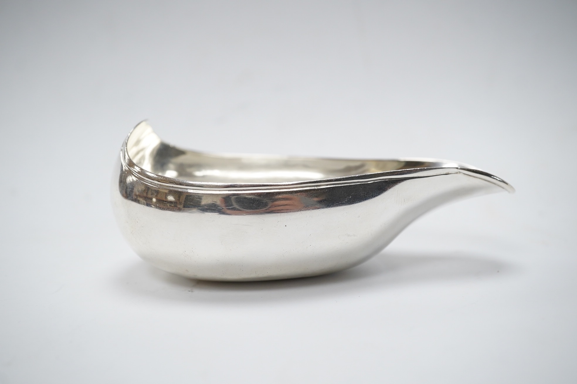 A George III silver pap boat, Samuel Meriton II, London , 1785, 11.2cm, 58 grams. Condition - fair